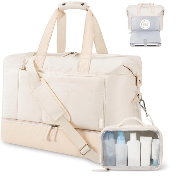 Amazon Handbags - NWT Amazon Cream Weekender Bag with Soft Structure and Versatile Design